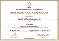 LBMA Responsible Gold Certificate